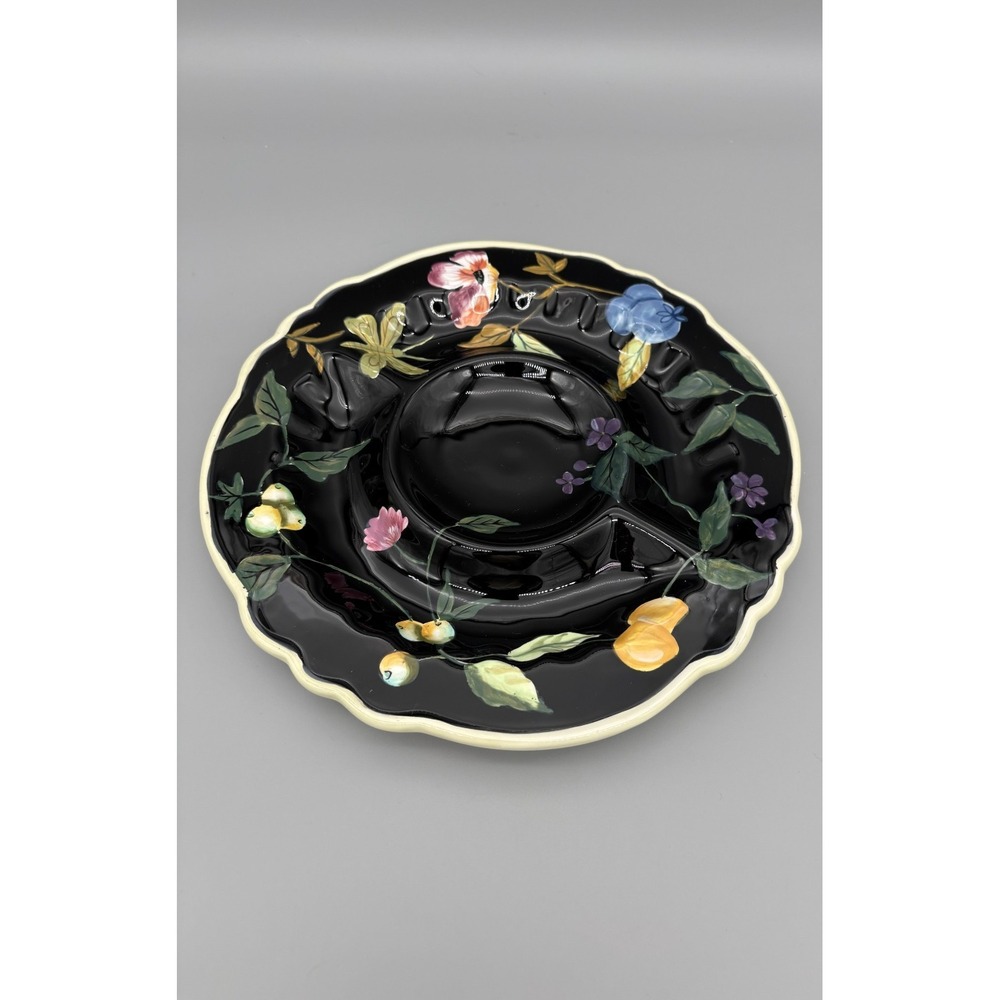 Tracy Porter Jardiniere Collection Hand Painted Floral Plate Ceramic